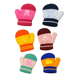 unique gold leafing studio ugls baby woolen mittens for 29 months  soft warm knitted for newborn boys amp girls  anti-scratch winter hand gloves  cute cartoon design premium wool gloves pack of 6
