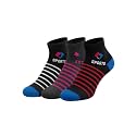 Unique Gold Leafing Studio UGLS Premium Cotton Ankle Socks for Men | Soft Breathable Stretch Cotton Crew Socks – Cushioned Sole, Anti-Slip Grip &amp; Gym – (Black/Grey/Charcoal) (Pack of 3)