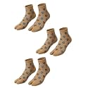 Unique Gold Leafing Studio UGLS Heavy Woolen Socks for Men &amp; Women | Split-Toe Cotton Ankle Socks with Anti-Slip Grip | Soft Breathable Pattern Knit | Durable Wash-Proof Stretch Fabric (Pack of 3)