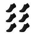 Unique Gold Leafing Studio UGLS Invisible No Show Socks for Men Women | Loafer Socks Soft Cotton Low Cut Liner for Shoes &amp; Sneakers | Anti-Slip, Breathable Comfort (Black, Pack of 6)