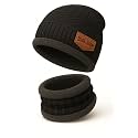 UGLS Woolen Winter Cap &amp; Neck Warmer Set (Black) | Warm Thermal Beanie Hat with Fleece Lining | Unisex Wool Knit Head &amp; Neck Protection for Cold Weather, Biking &amp; Outdoor Use