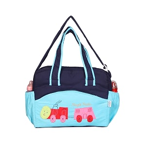 new born baby multipurpose polyester diapermother bag with holder diaper changing multi compartment ferozi turquoise blue medium