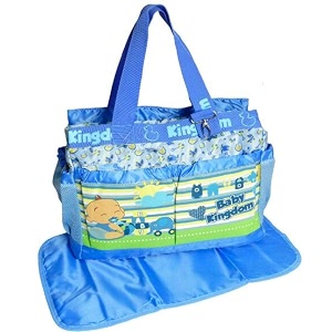 new born baby multipurpose polyester diapermother bag with holder diaper changing multi compartment premium blue medium