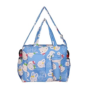 unique ideas new born baby multipurpose polyester diapermother bag with holder diaper changing multi compartment pack of 1light blue_medium