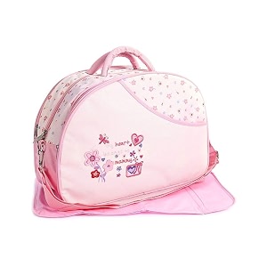 new born baby multipurpose polyester diapermother bag with holder diaper changing multi compartment printed pink mediumpack of 1
