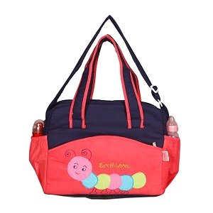 new born baby multipurpose polyester diapermother bag with holder diaper changing multi compartment light red mediumpack of 1