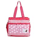 New Born Baby Multipurpose Polyester Diaper/Mother Bag with Holder Diaper Changing Multi Compartment (Red Stripes, Medium)