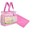 New Born Baby Multipurpose Polyester Diaper/Mother Bag with Holder Diaper Changing Multi Compartment (Premium Pink, Medium)
