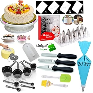 unique impex cake making set combo  cake baking set  cake decorating tool set  cake stand for cake cutting