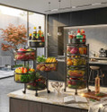UNIQUE INTERNATIONAL Iron Kitchen Trolley