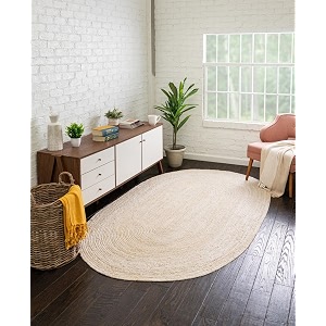 Unique Loom Braided Jute Collection Area Rug
