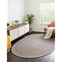 Unique Loom Braided Jute Collection Area Rug