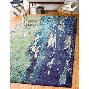 Unique Loom Estrella Collection Distressed Landscape Abstract
