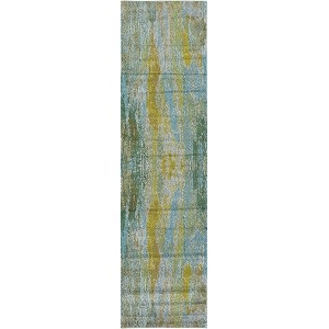 Unique Loom Jardin Collection Vibrant Abstract Turquoise