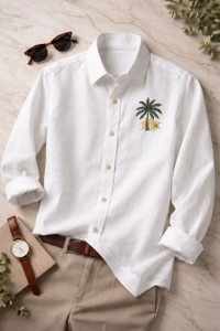 BE UNIQUE MENS Men Embroidered Solid Casual
