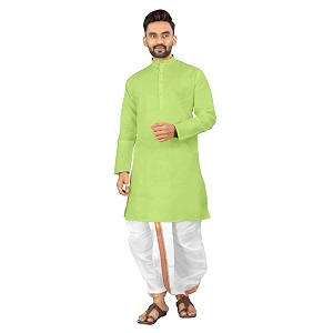 UNIQUE MOMENTS Mens Cotton Dhoti Kurta Set