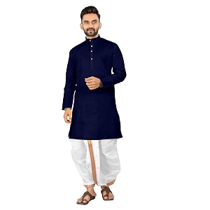 UNIQUE MOMENTS Mens Cotton Dhoti Kurta Set