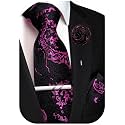 Unique Paisley Ties for Men Silk Neck Tie and Pocket Square Set with Tie Clip Lapel Pin Wedding Formal