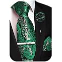 Unique Paisley Ties for Men Silk Neck Tie and Pocket Square Set with Tie Clip Lapel Pin Wedding Formal