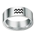 Unisex 12 Zodiac Sign Statement Ring