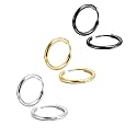 EACHLP Tiny Hoop Earrings 18K Real Gold Plating Surgical Steel Unisex