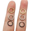EACHLP Tiny Hoop Earrings 18K Real Gold Plating Surgical Steel Unisex