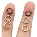 EACHLP Tiny Hoop Earrings 18K Real Gold Plating Surgical Steel Unisex