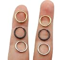 EACHLP Tiny Hoop Earrings 18K Real Gold Plating Surgical Steel Unisex