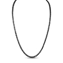 Unisex 3mm ANTI-TARNISH Real Oxidized 925 Sterling Silver Black Tennis Chain AAA CZ Stones One Row Choker Necklace 18-24'' Bracelet 7-9''