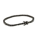 Unisex 3mm ANTI-TARNISH Real Oxidized 925 Sterling Silver Black Tennis Chain AAA CZ Stones One Row Choker Necklace 18-24'' Bracelet 7-9''