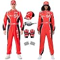 Unisex Adult Race Car Driver Costume with Accessories for Halloween