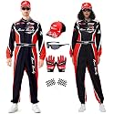 Unisex Adult Race Car Driver Costume with Accessories for Halloween
