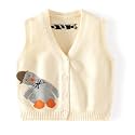 Unisex Baby Sweater Vest Knitted Soft Uniform Cotton V-Neck Sleveeless Waistcoat Vest