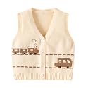 Unisex Baby Sweater Vest Knitted Soft Uniform Cotton V-Neck Sleveeless Waistcoat Vest