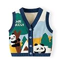 Unisex Baby Sweater Vest Knitted Soft Uniform Cotton V-Neck Sleveeless Waistcoat Vest