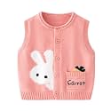Unisex Baby Sweater Vest Knitted Soft Uniform Cotton V-Neck Sleveeless Waistcoat Vest