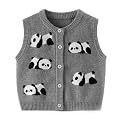 Unisex Baby Sweater Vest Knitted Soft Uniform Cotton V-Neck Sleveeless Waistcoat Vest