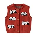 Unisex Baby Sweater Vest Knitted Soft Uniform Cotton V-Neck Sleveeless Waistcoat Vest