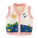 Unisex Baby Sweater Vest Knitted Soft Uniform Cotton V-Neck Sleveeless Waistcoat Vest