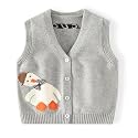 Unisex Baby Sweater Vest Knitted Soft Uniform Cotton V-Neck Sleveeless Waistcoat Vest