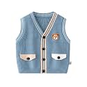 Unisex Baby Sweater Vest Knitted Soft Uniform Cotton V-Neck Sleveeless Waistcoat Vest