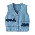 Unisex Baby Sweater Vest Knitted Soft Uniform Cotton V-Neck Sleveeless Waistcoat Vest