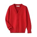 Unisex Boys Girls Cardigans Sweater V-Neck Long Sleeve School Uniforms Button Knit Tops