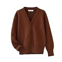 Unisex Boys Girls Cardigans Sweater V-Neck Long Sleeve School Uniforms Button Knit Tops