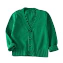 Unisex Boys Girls Cardigans Sweater V-Neck Long Sleeve School Uniforms Button Knit Tops