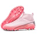 Unisex-Child Soccer Cleats High-Top Football Cleats Lightweight Training Soccer Shoes