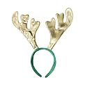 Unisex Christmas Theme Velvet Reindeer Antlers Headband | Deer Horn Hairband for Xmas Party for Kids &amp; Adults