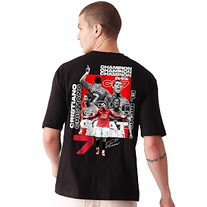 Unisex Cotton Football Graphic Print Oversized Fit
