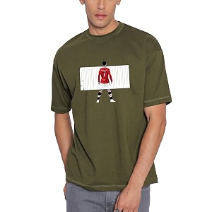 Unisex Cotton Football Graphic Print Oversized Fit