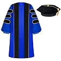 Unisex Doctoral Graduation Gown with Gold Piping | Academic doctoral Cap and Gown for Graduation Ceremony